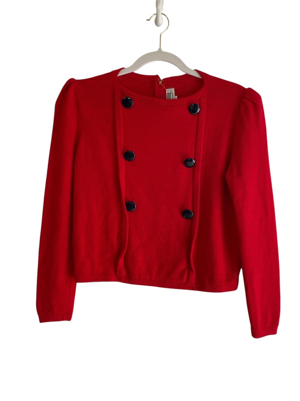 St. John by Marie Gray Vintage Red Double-Breasted Sweater Santana Knit